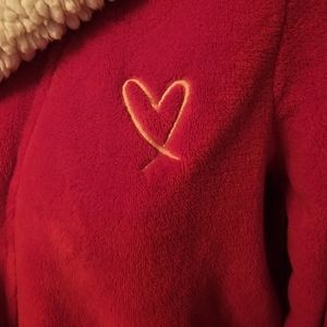 VS Victoria's Secret Red Christmas Robe Bathrobe pajama M/L Sherpa lined